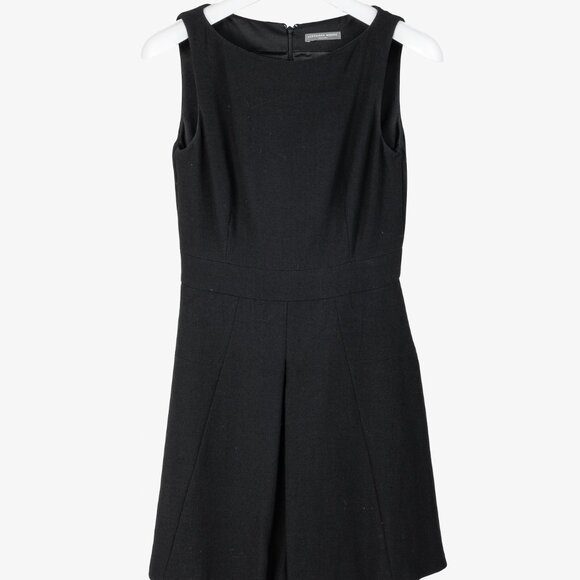 Alexander McQueen 2015 Black Wool Crepe Sleeveless Pleated A-Line Dress - Picture 1 of 10